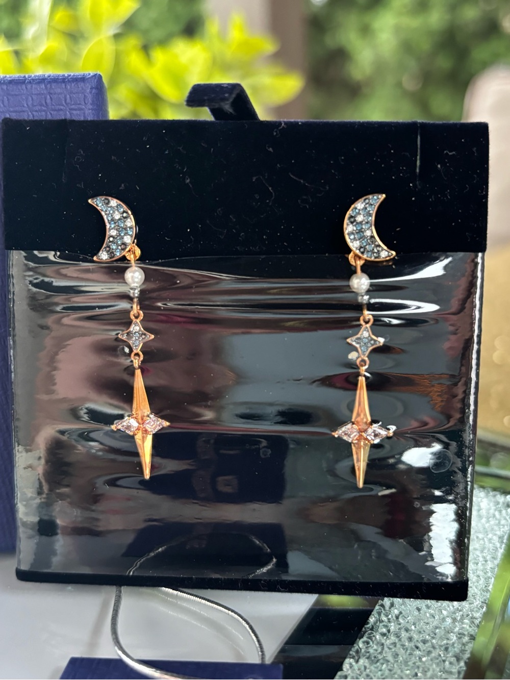 Swarovski Symbolic Pierced Earring Jackets feature celestial star and moon NWT - Picture 7 of 8